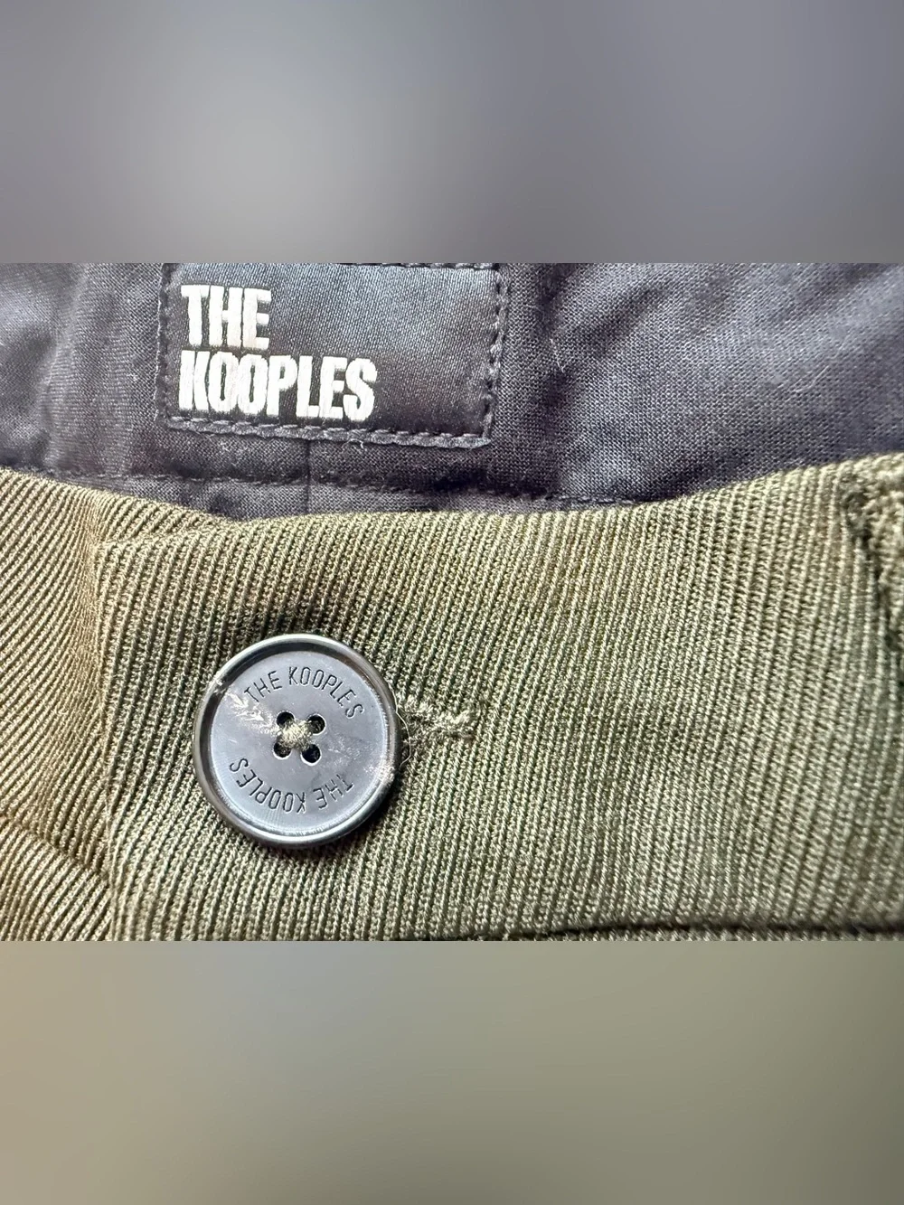 The Kooples Olive Wool Blend Tuxedo Stripe Trousers Men’s 46 US 32 NWT $465
